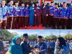 3.068 Tenaga Honorer Di Kukuhkan Bupati OKU H.Teddy Meilwansyah Di Halaman Kantor Bupati OKU.